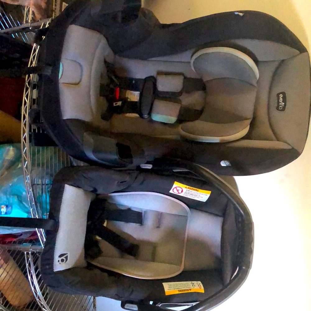 These two car seats have no stains, tears or rips. They have barley been used.